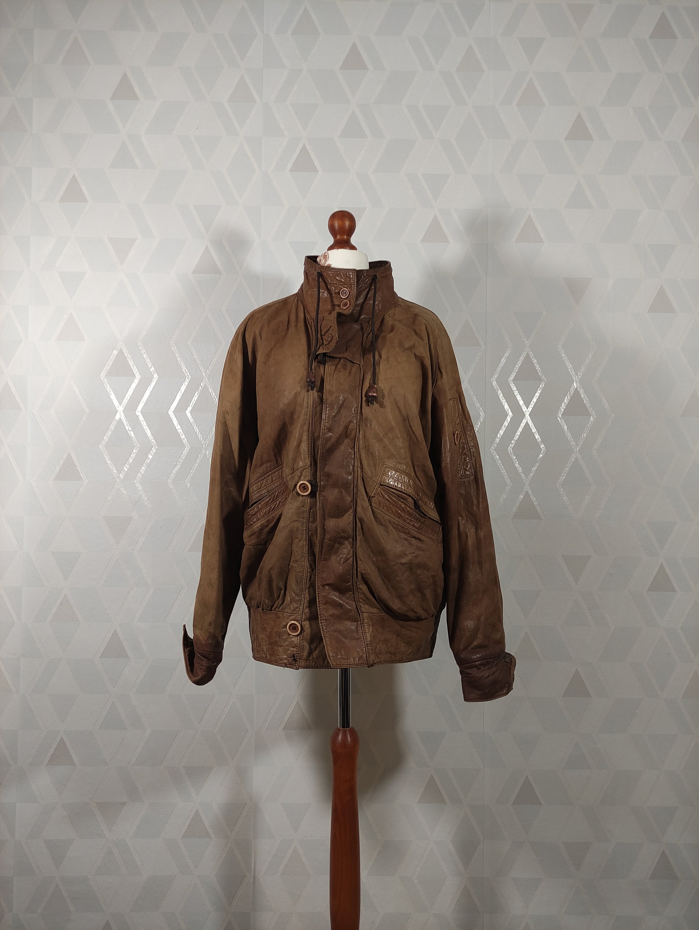 Vintage Leather Jacket by Gatto International Made in Korea