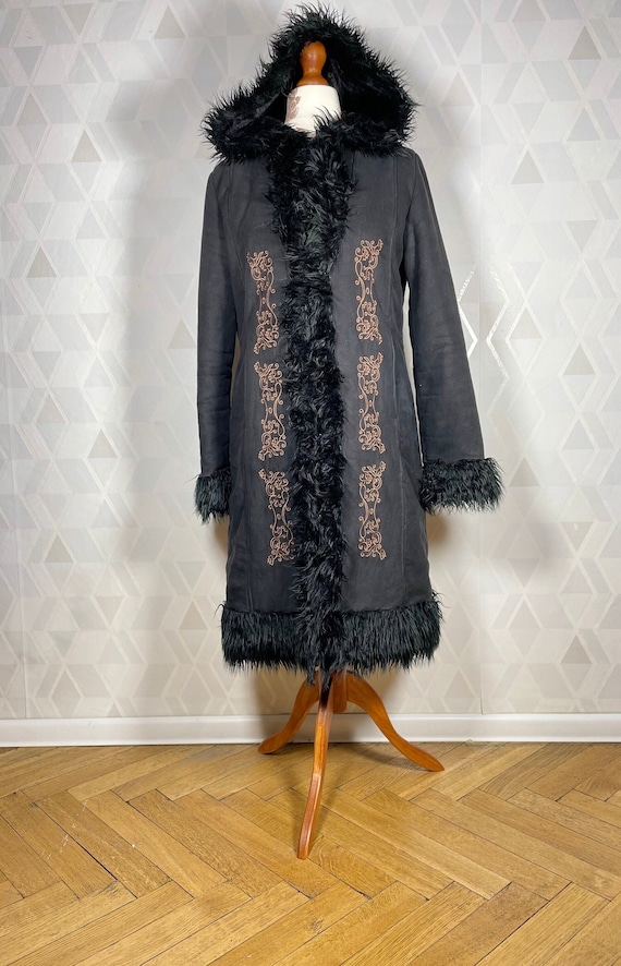 Magical Penny Lane Coat With Hood Faux Fur 70s Inspired