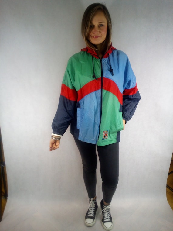 Vintage 90s American Football Champion Jacket Windbreaker Raincoat