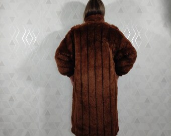 Vintage 80s Bronze F.EX Foux Fur Jacket - Etsy Canada