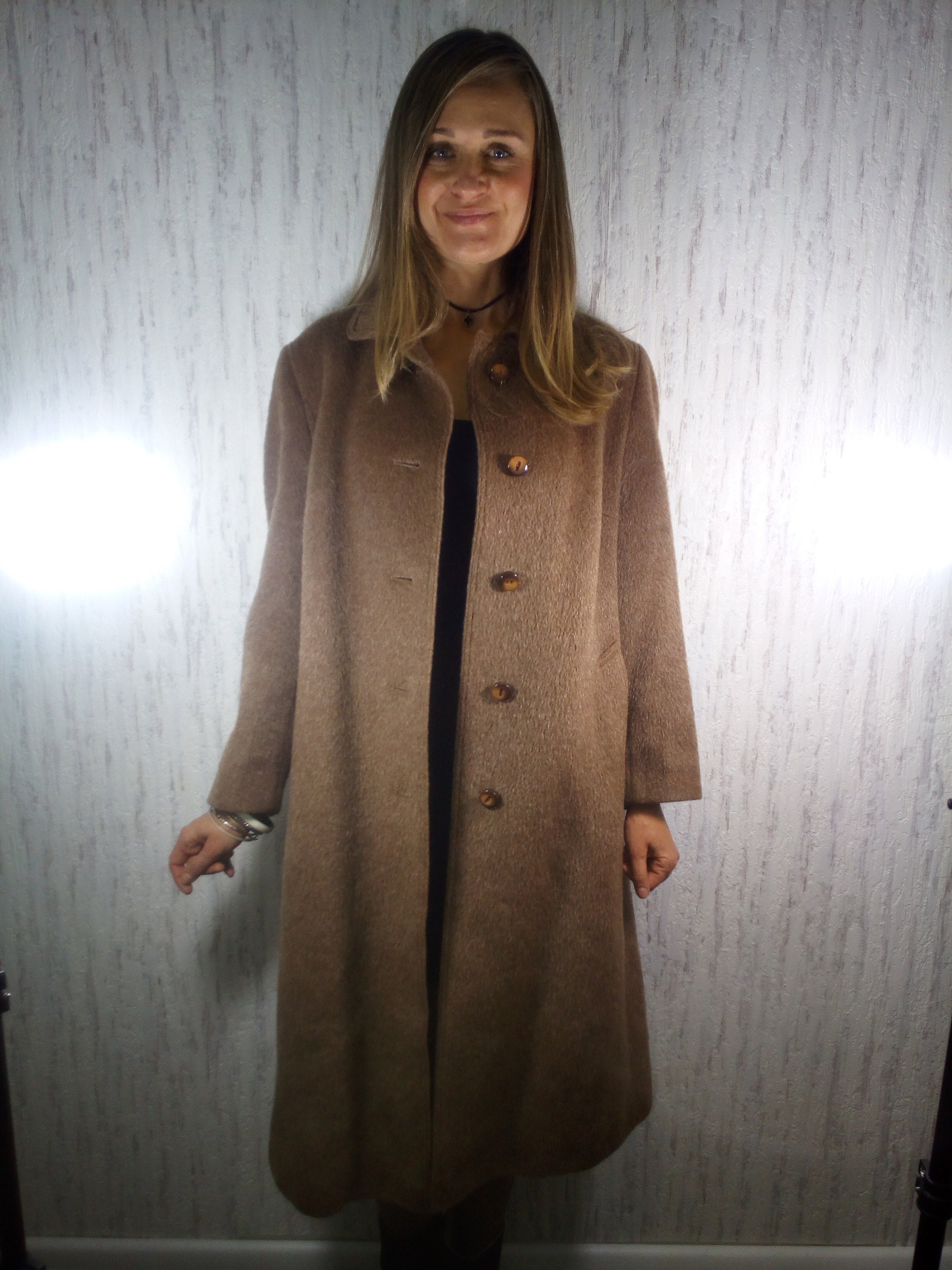 60s Lama far wool reversible coat ウール 60s Lama far wool
