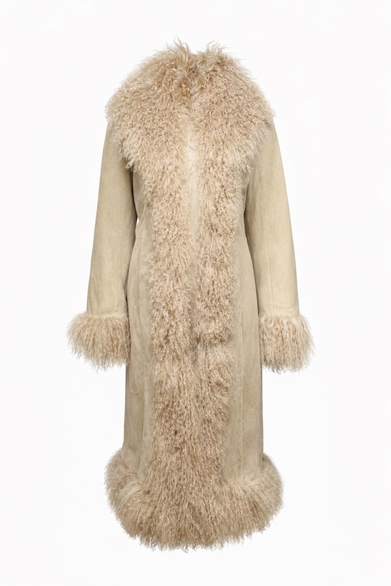 Veste Afghane Vintage Y2K – Manteau Penny Lane – Taille UK 12/14 – Style Hippie Boho Punk