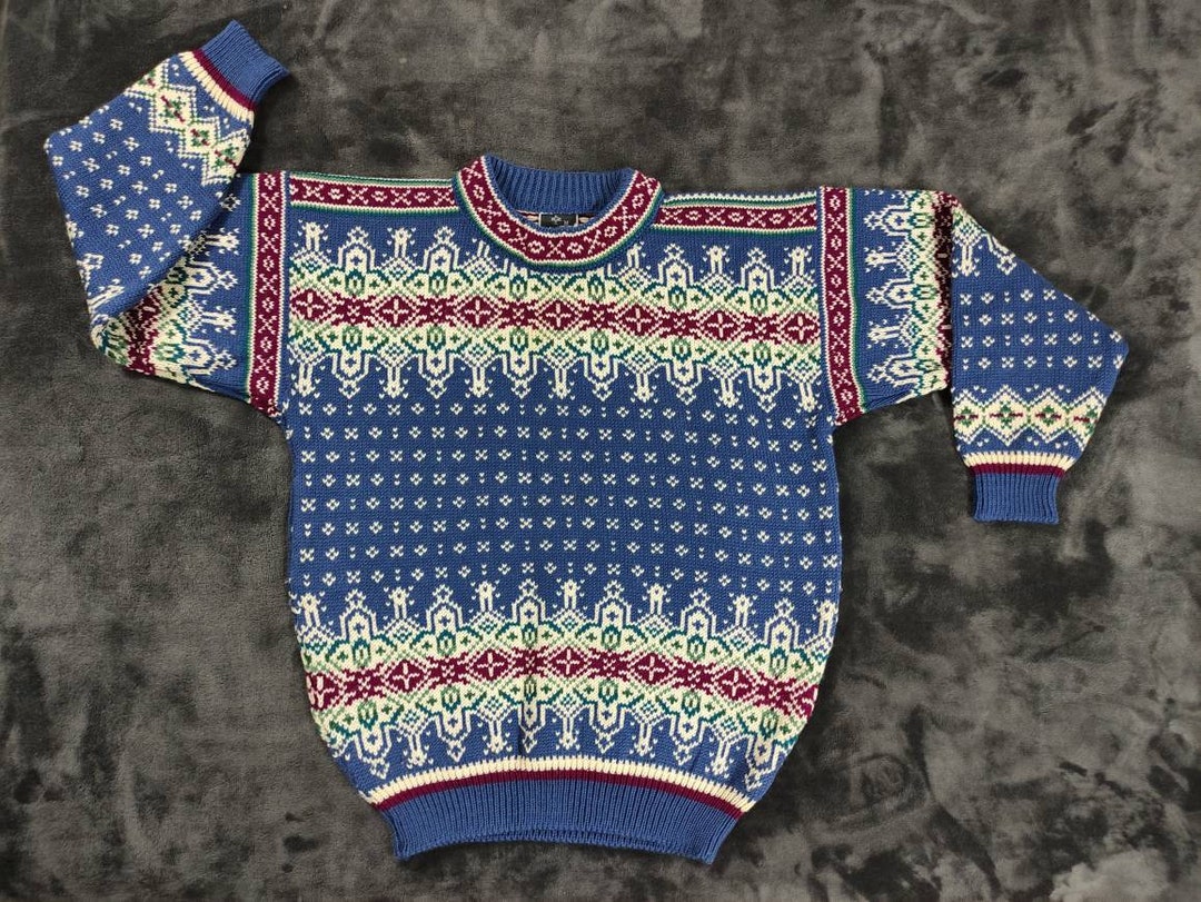 希少　Italy Vintage／イタリアヴィンテージ　高級ロングニットガウン Vintage 1992 Winter Olympics - Albertville, France Dale of Norway