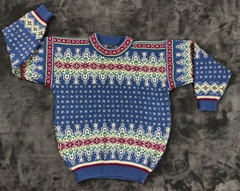 Suéter vintage de los Juegos Olímpicos de Invierno de 1992 - Albertville, Francia. Dale of Norway, cárdigan de pura lana virgen, suéter noruego. Talla L*