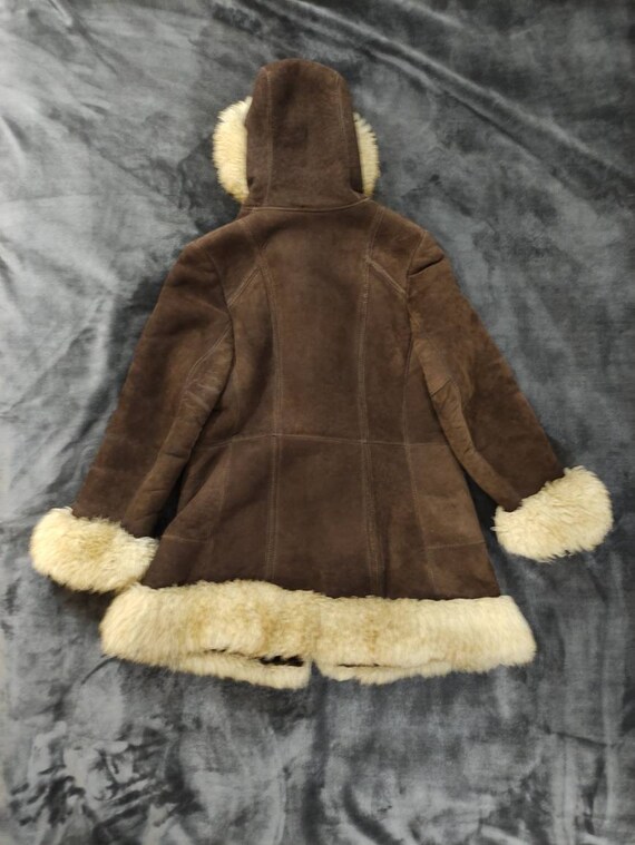 Vintage shearling woodstock sheepskin coat with h… - image 2