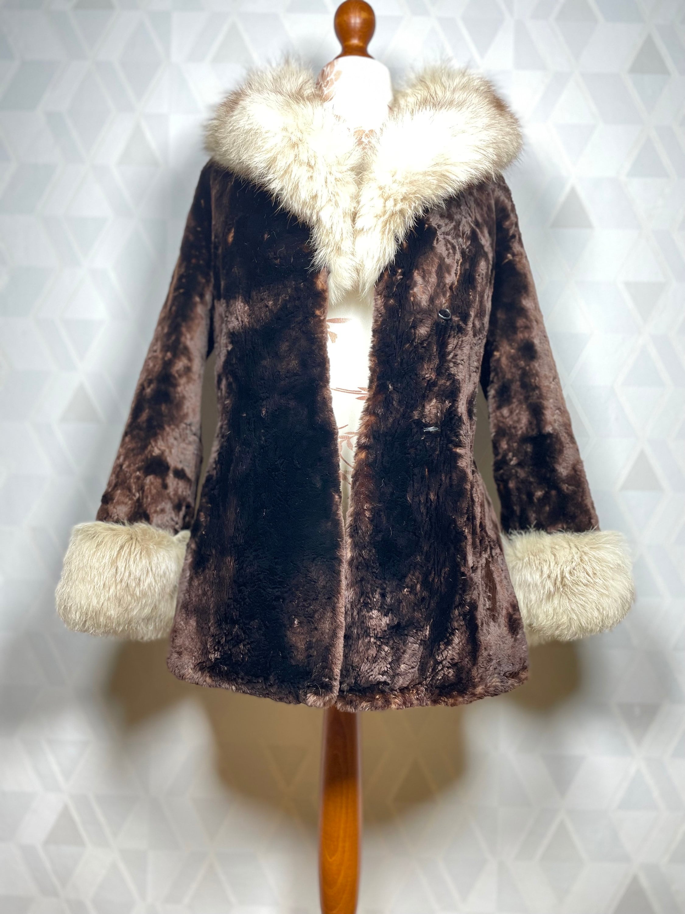 Rare Luxury 70s Absolutely Amazing Rabbit Fur With Fox Fur Trim
