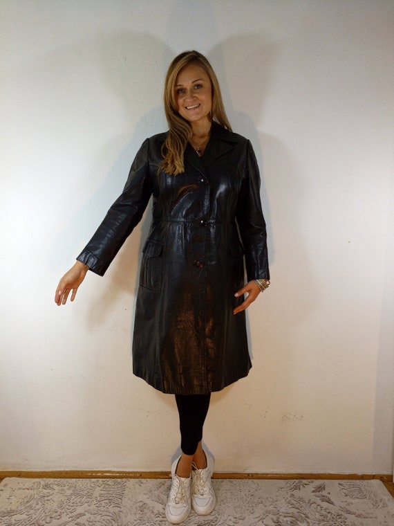 Vinage_Leather Trench Coat Tailroed Leather Trench