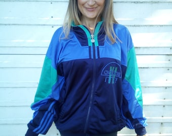 Adidas Sport D9 F198 Size 46 / 48 / XL Big Logo Treofil Jacket 