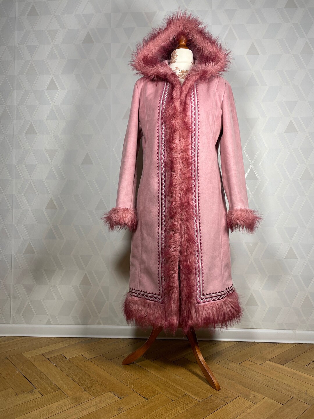 冬物sale★epine poodle fur collar coat pink epine（エピヌ）の「poodle collar fur coat（その他アウター