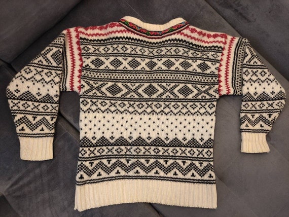 Vintage Nordic Folk Wool Knit Sweater Jumper Oatmeal Brown