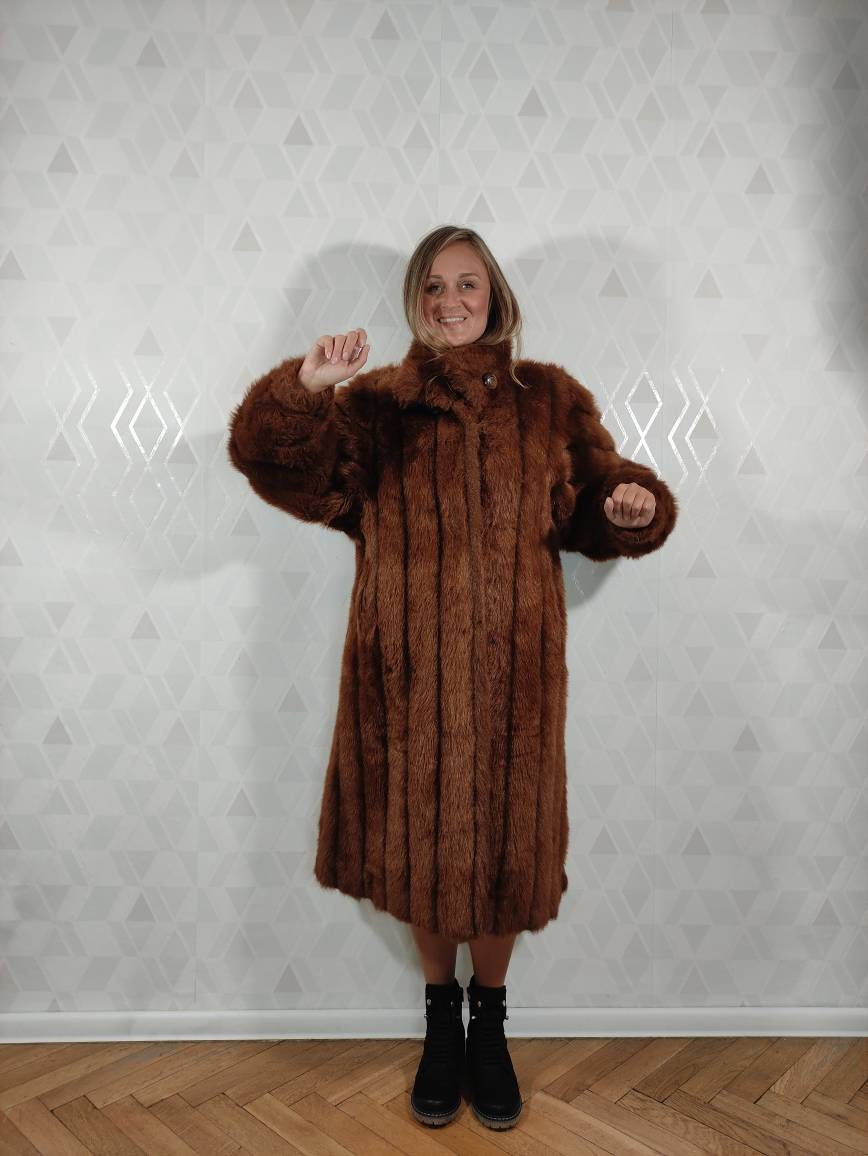 ジャケット・アウター 80S Vintage Fur Jacket Vintage 80s Bronze F.EX Foux Fur Jacket - Etsy Canada