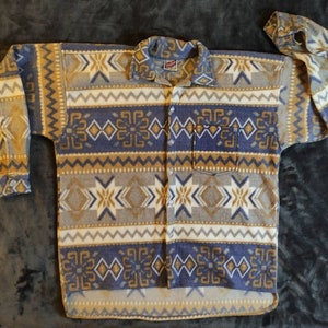 Vintage Muchmore Oversized  Fleece Shirt Button Up_