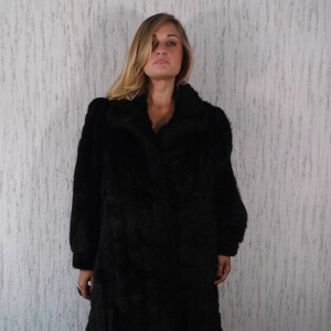 Vintage Faux French VANILE CREATION Fur Eco Fur Jacket Grunge Fur Coat