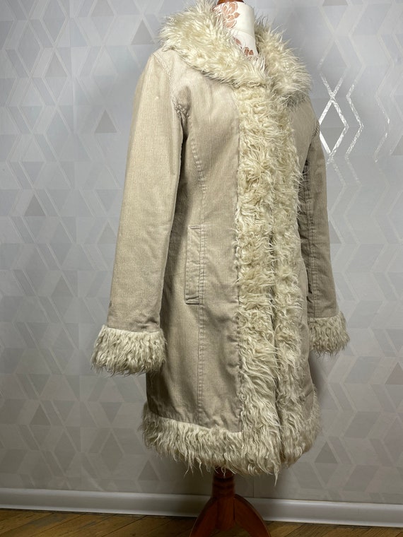 Corduroy penny lane coat with 70s style icon Wood… - image 7