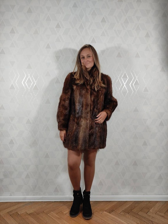 Vintage 80s Real Rabbit Fur Chocolade Jacket Winter Coat - Etsy