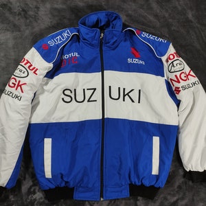 Vintage Jacket Suzuki Motorcycle Jacket * Size M / L Insulated Big