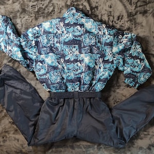 Vintege_Etirel Ice Impression Abstract Print Ski Suit