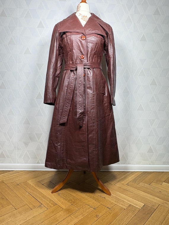 Vintage Burgundy Iridescent Trench (S/M)