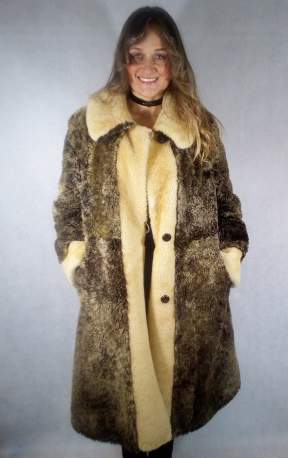 Penny Lane  Astrakhan Fur Coat Real Fur Long Coat… - image 1