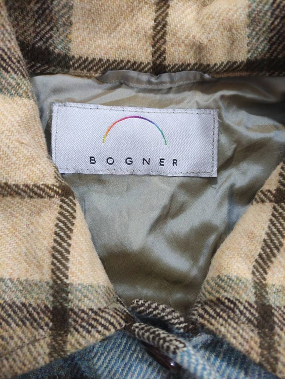 VTG 80s BOGNER MULTICOLOUR V NECK BUTTON UP EMBROIDERED LINEN JACKET UK 8 10