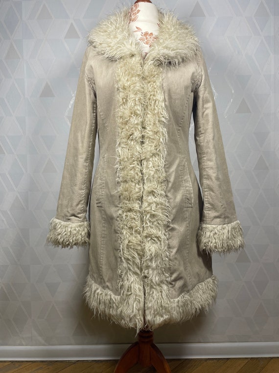Corduroy penny lane coat with 70s style icon Wood… - image 4