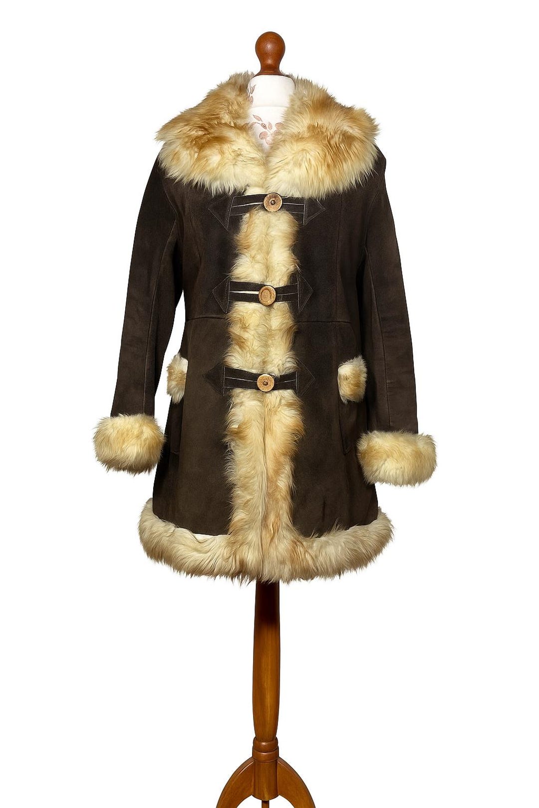 美品70sウールコートフランス製Chipie Bighorns Mountain Vinage 70s Penny Lane Coat Magnificent Afgan Shearling Sheepskin