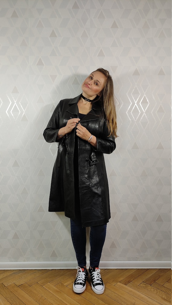 Vintage Super Quality Natural Leather Trench - Etsy