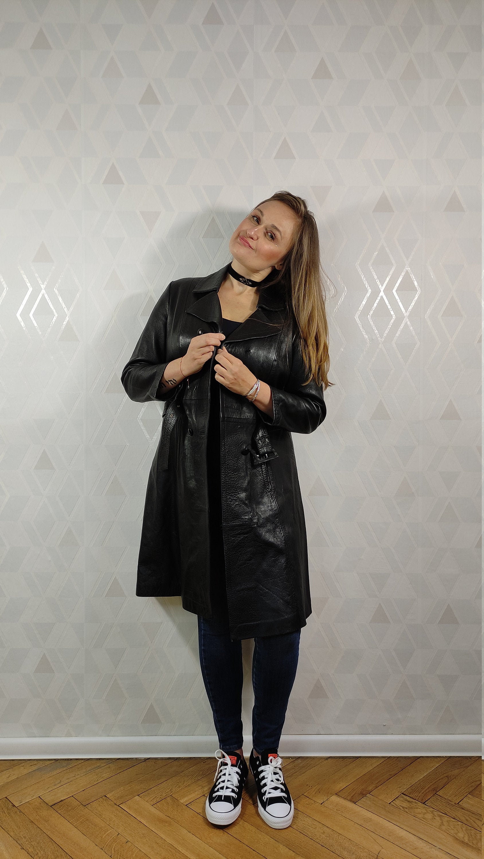 Vintage Super Quality Natural Leather Trench - Etsy Vintage Super Quality Natural Leather Trench - Etsy