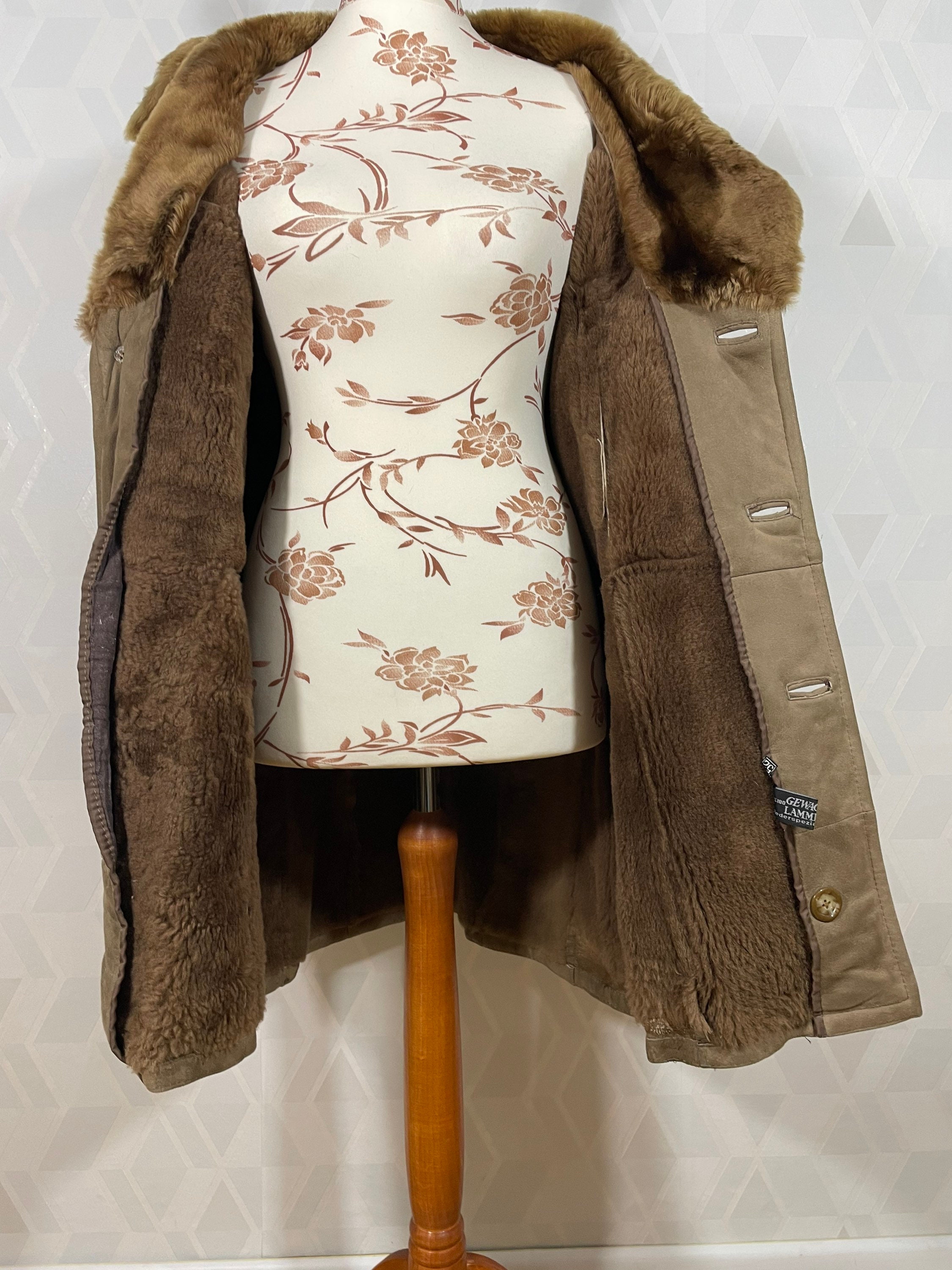 Vintage Mens Germany Lambsfur Shearling Hippie Winter Jacket
