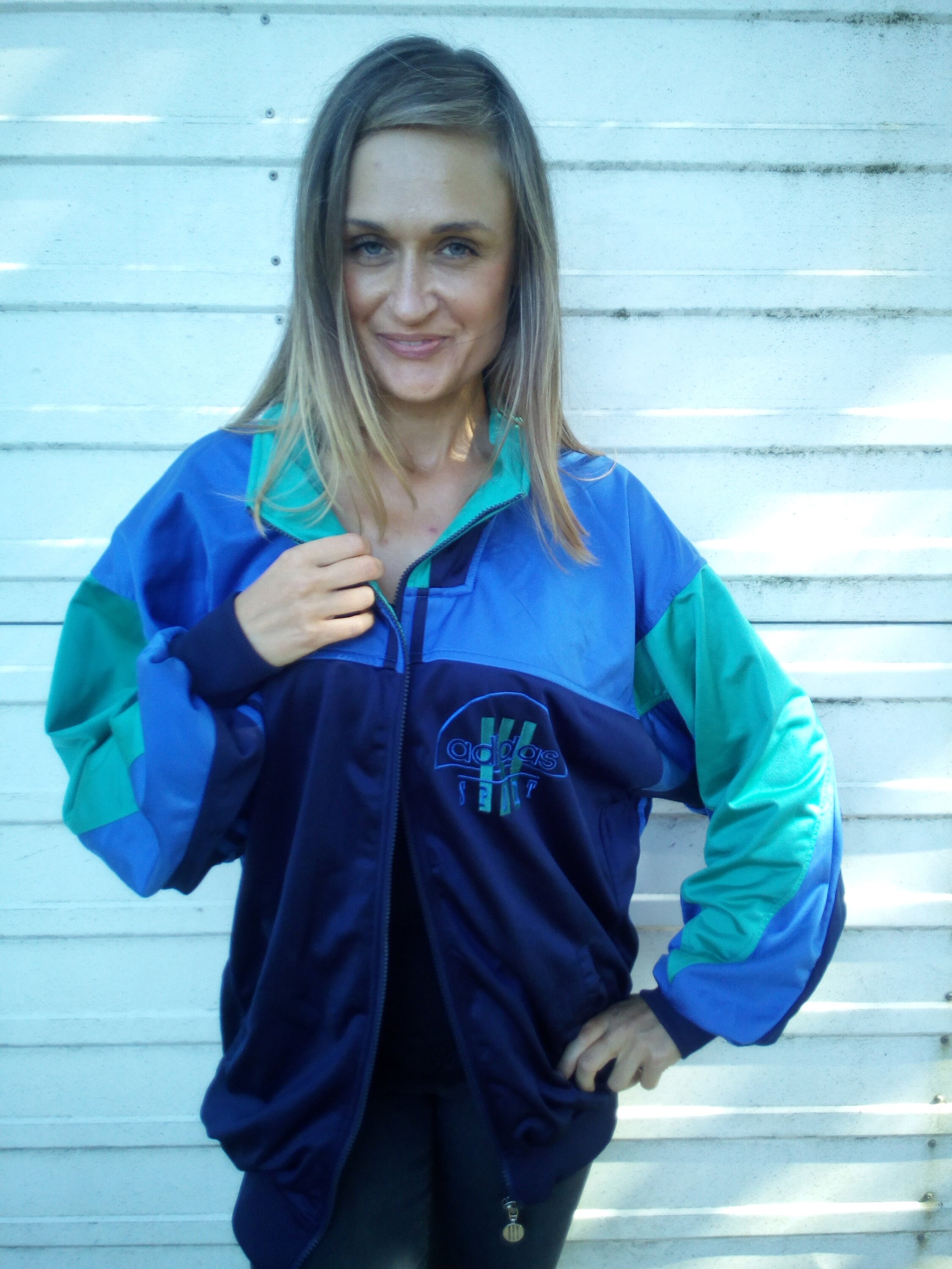 Adidas Sport D9 F198 Size 46 / 48 / XL Big Logo Treofil Jacket