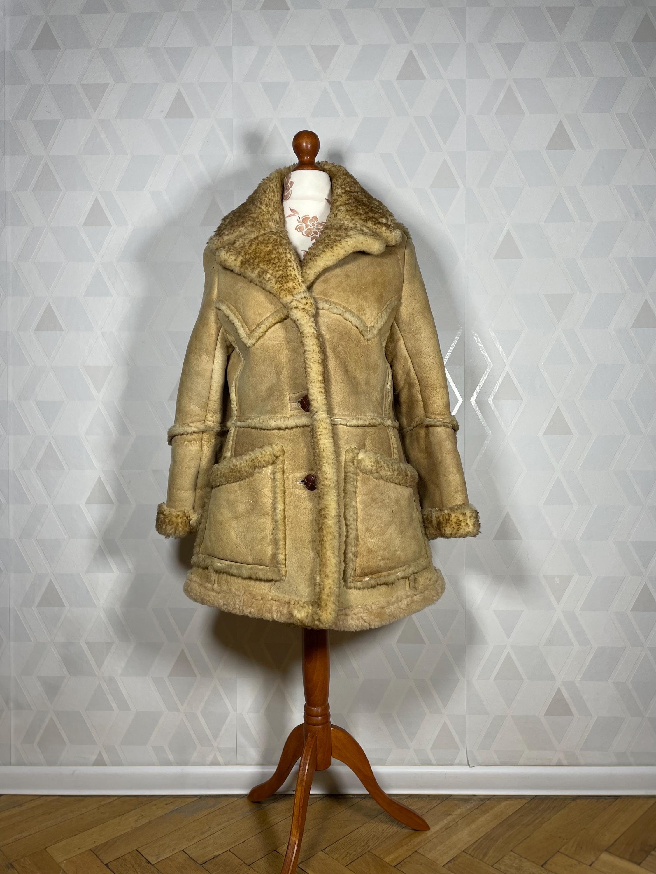 Vintage 70s Sheepskin Bermans Shearling Rancher Marlboro Styled