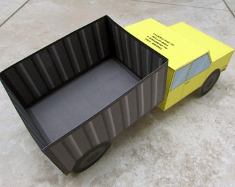 Dump Truck Favor Box: DIY printable PDF with editable text