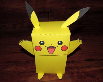 Pikachu Favor Box: PDF imprimible con texto editable