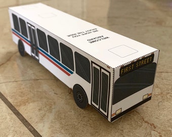 City Bus Box: DIY printable PDF with editable text