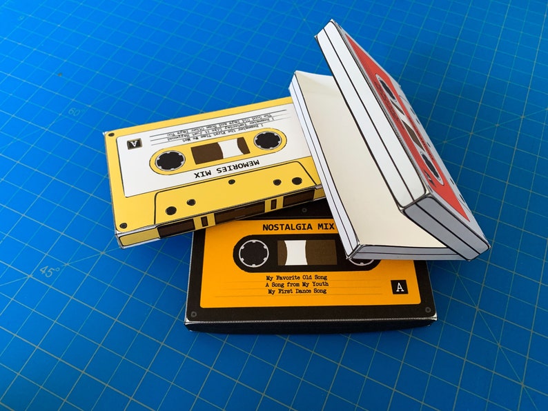 Cassette Tape Box DIY Printable PDF With Editable Text gift Etsy
