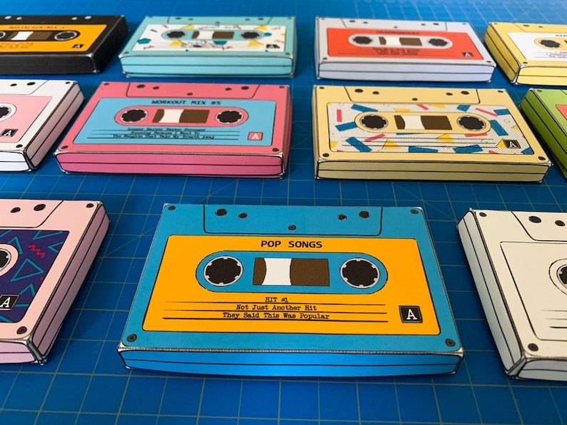Cassette Tape Box DIY Printable PDF With Editable Text gift Etsy