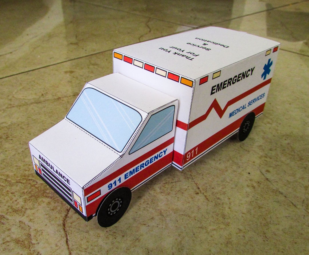 Ambulance Box DIY Printable PDF With Editable Text Etsy