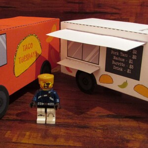 Food Truck Favor Box / Paper Toy / Decoration: DIY printable PDF with editable text image 10