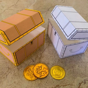 Treasure Chest Favor Box: DIY printable PDF zdjęcie 1