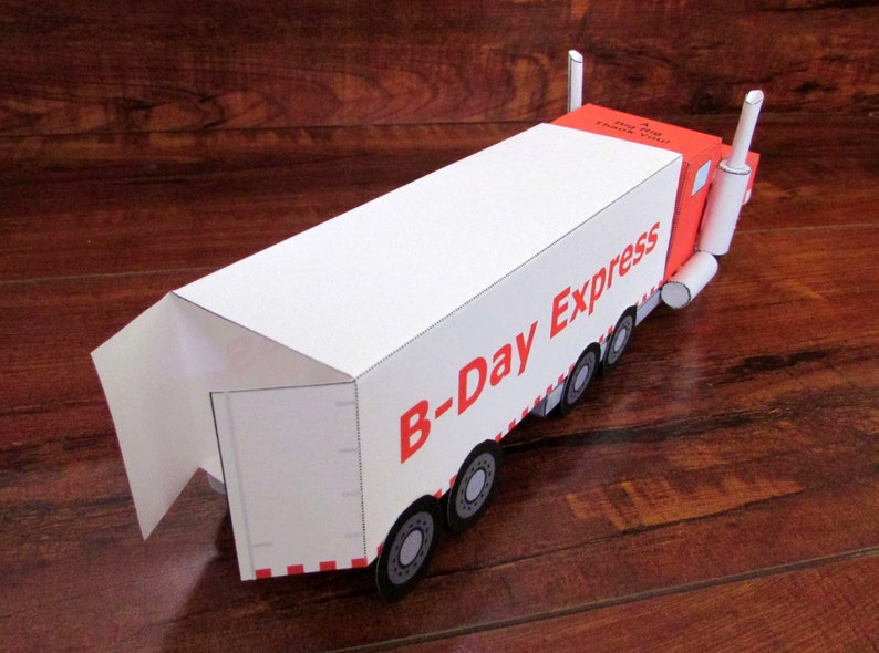 Big Rig (18 Wheeler) Truck Favor Box / Paper Toy / Decoration: DIY ...