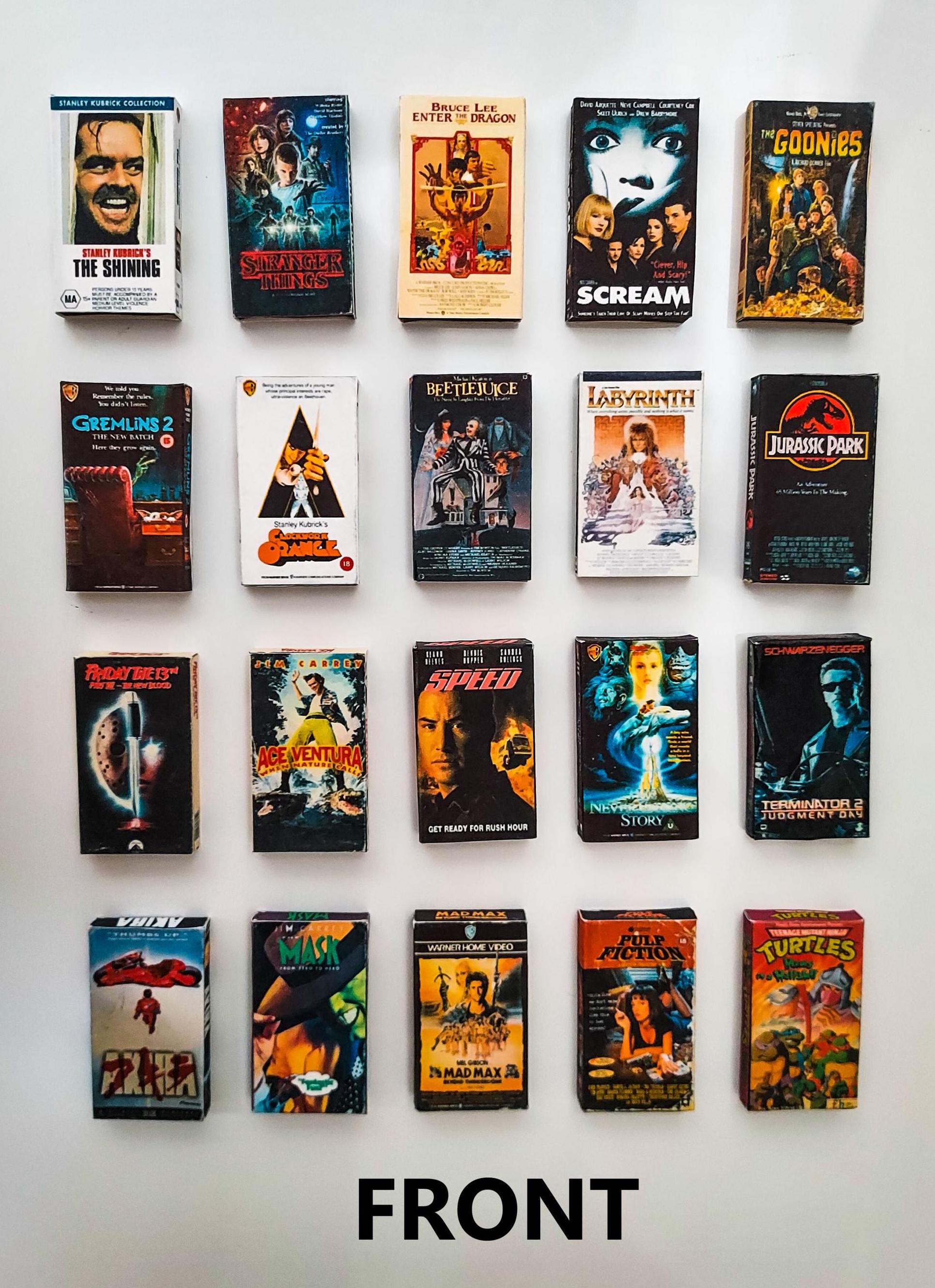 Retro VHS Miniature Magnet, Select from Titles or Submit a Custom Request, 1&quot; x 1.75&quot; Refrigerator / Fridge Strong Rare Earth Magnets
