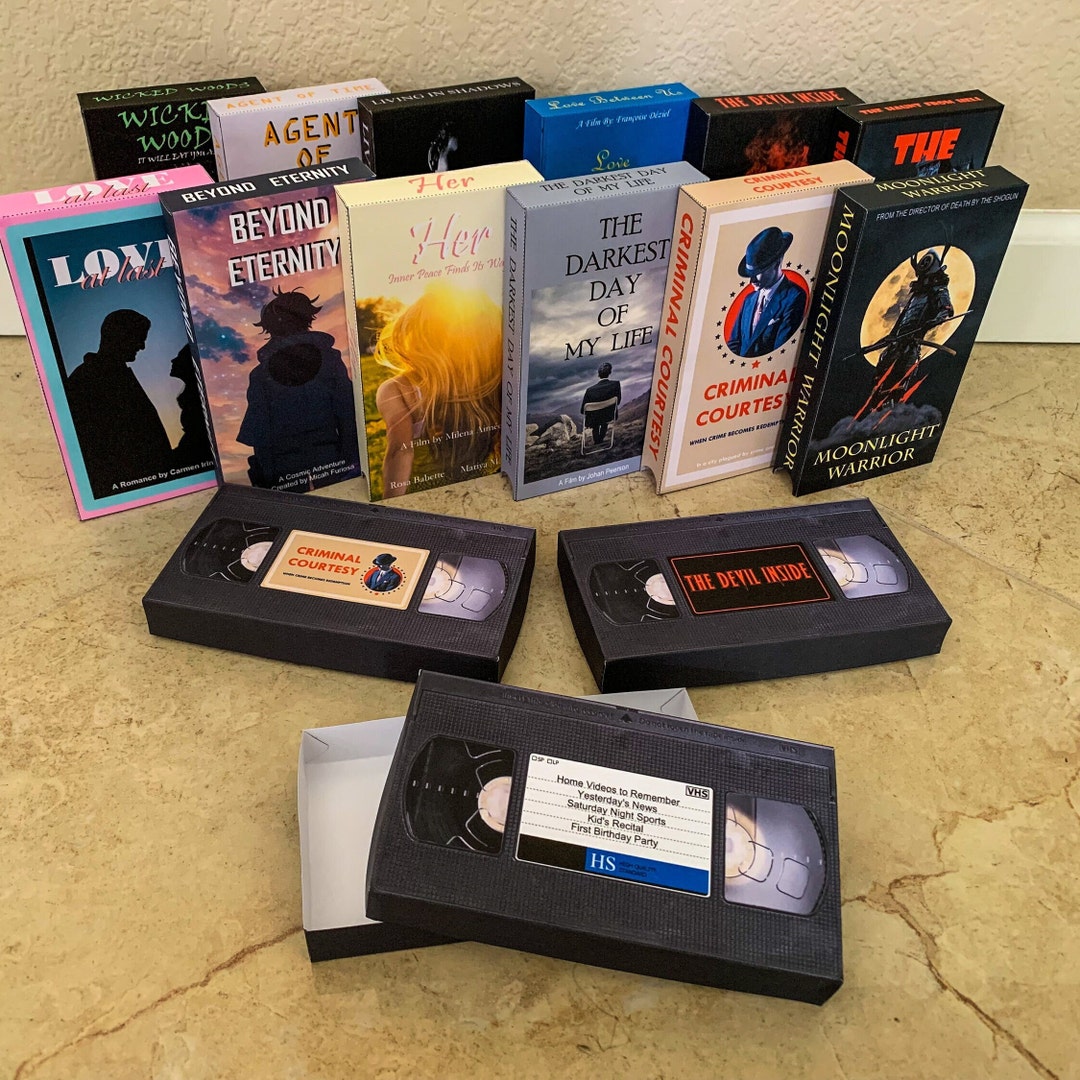 VHS Tape Box DIY Printable PDF With Editable Text gift Card Box Etsy VHS Tape Box DIY Printable PDF With Editable Text gift Card Box Etsy