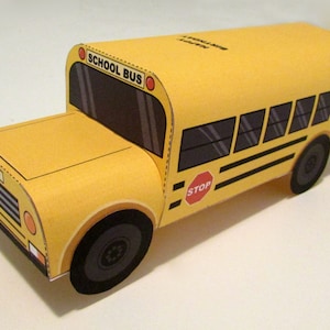 Boîte cadeau autobus scolaire : PDF imprimable DIY avec texte modifiable