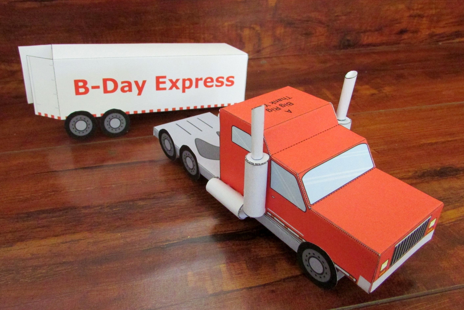 Big Rig (18 Wheeler) Truck Favor Box / Paper Toy / Decoration: DIY ...