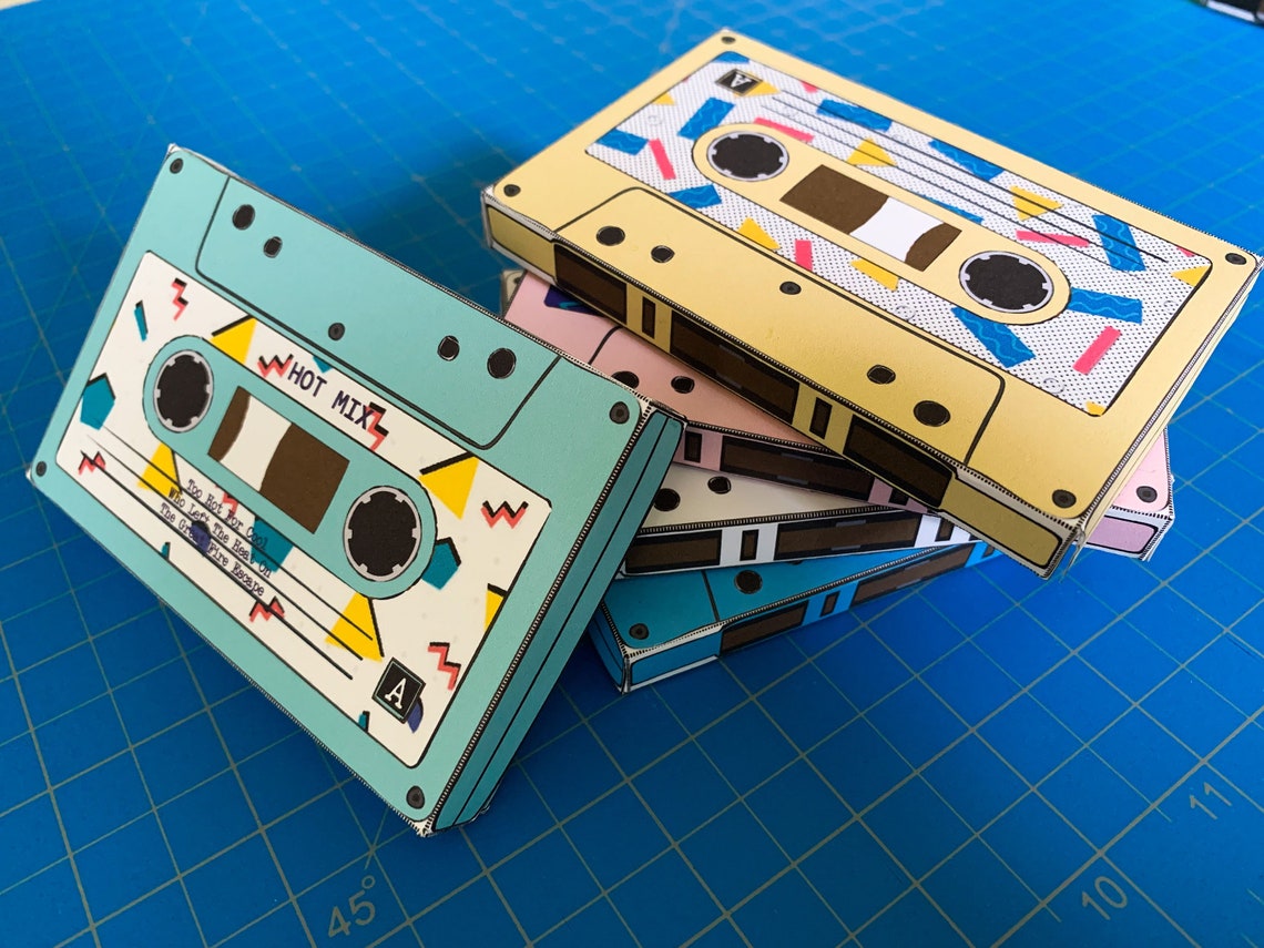 Cassette Tape Box DIY Printable PDF With Editable Text gift Etsy