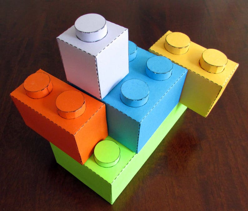 Large Paper Building Blocks - Prints on Colored Paper for Any Color ...