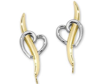 Sweetheart Swirl Ear Pin - Gold/Silver - Ear Climbers - Ear Sweep - Dainty Earrings -Gift for her -Gift for mom -Christmas Gift -Make a wish