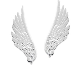 Angel Wings Ear Pin- Sterling - Ear Climbers - Ear Sweep - Dainty Earrings - Gift for her - Gift for mom - Christmas Gift - Make a wish