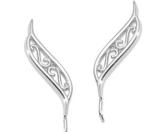 Filigree Fantasy Ear Pin - Sterling - Ear Climbers - Ear Sweep - Dainty Earrings -Gift for her - Gift for mom - Christmas Gift - Make a wish