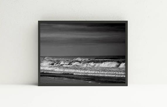 Black And White Ocean Waves Home Decor Oregon Coast Pacific Etsy